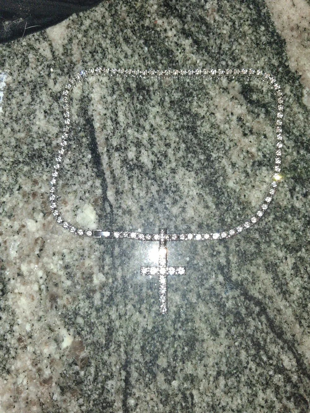 4mm Tennis Chain With Cross Pendant